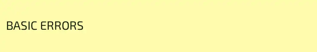 BASIC ERRORS